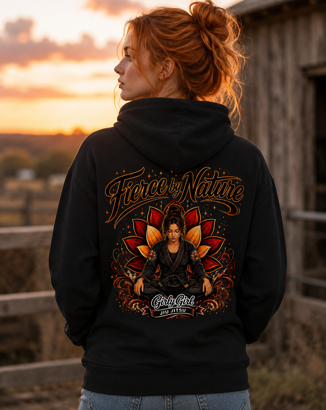 Fierce by Nature Hooded Sweatshirt- BLACK