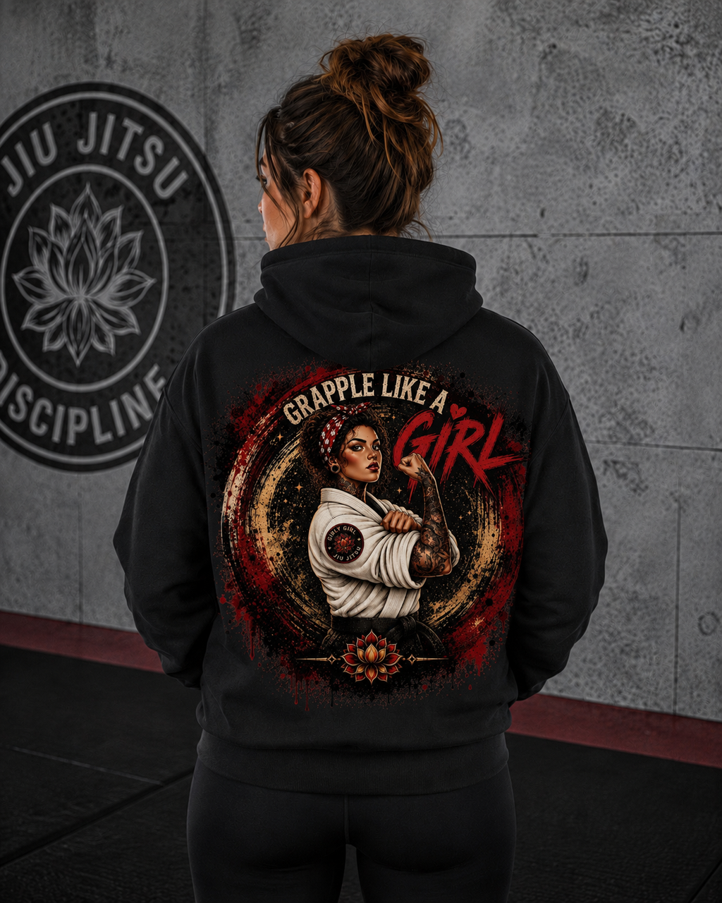 GRIT| Grapple Like A Girl Sweatshirt- BLACK